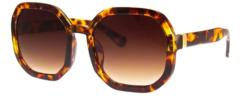 Tortoise Geometric Sunglasses