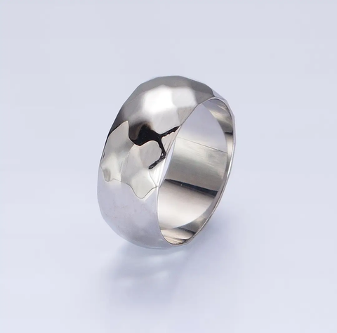 Chunky Hammered Silver Ring