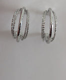 Silver Triple Hoop Earrings