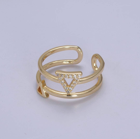 Triangle Double Band Ring