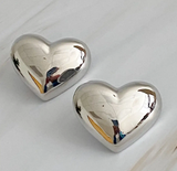 Large Heart Stud Earrings