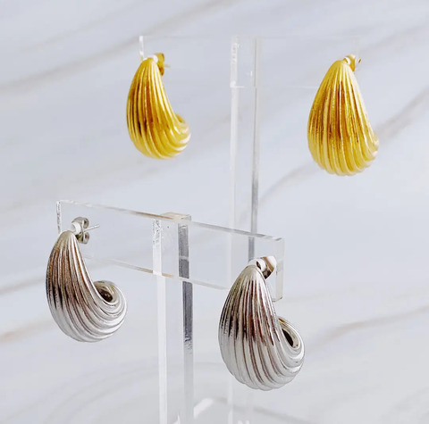 Chunky Gold Teardrop Earrings